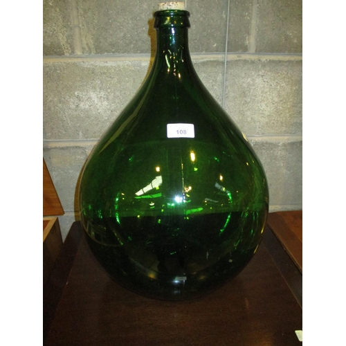 108 - Green Glass Carboy, 45cm