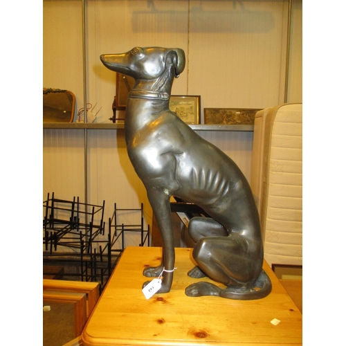 144 - Patinated Metal Dog, 53cm