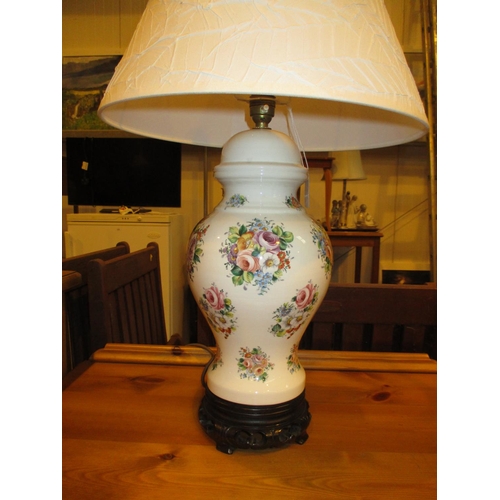 146 - Floral Decorated Table Lamp