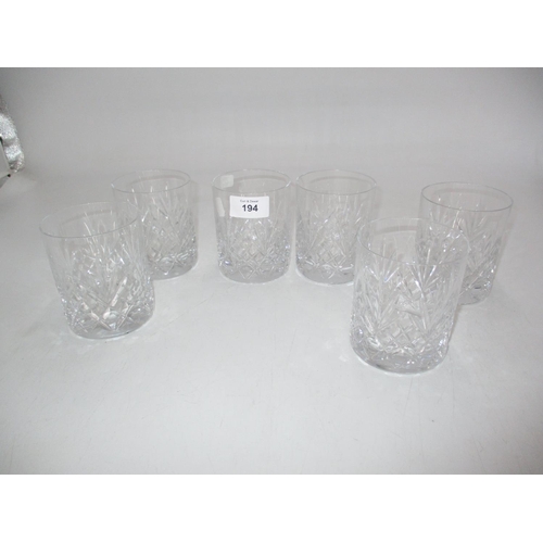 194 - Set of 6 Crystal Whisky Tumblers