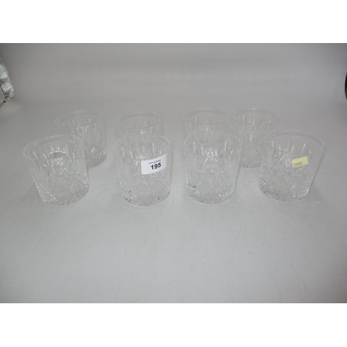 195 - Set of 8 Crystal Whisky Tumblers