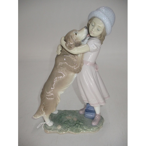 211 - Lladro Figure of a Girl with Dog, 6903, S 34 HW