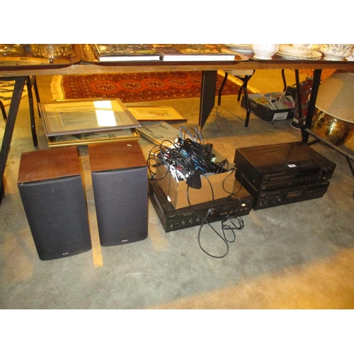 64 - Technics Amplifier SU-A600, CD Player SL-PG 520 A, Cassette Deck RS-BX 646 and a Pair of B & W Speak... 