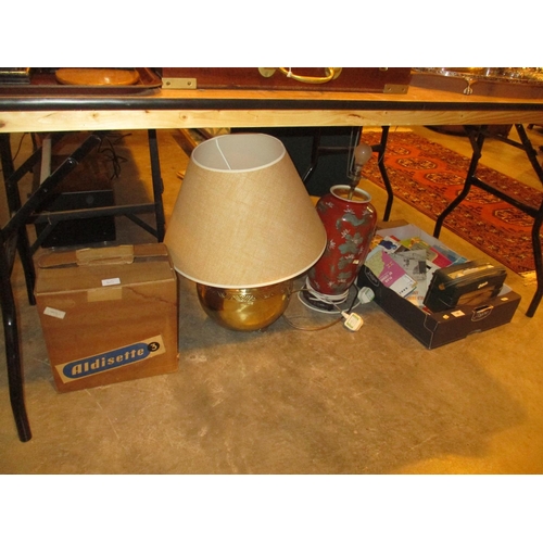 65 - Aldisette Projector, Roberts Radio, 2 Lamps, Maps etc