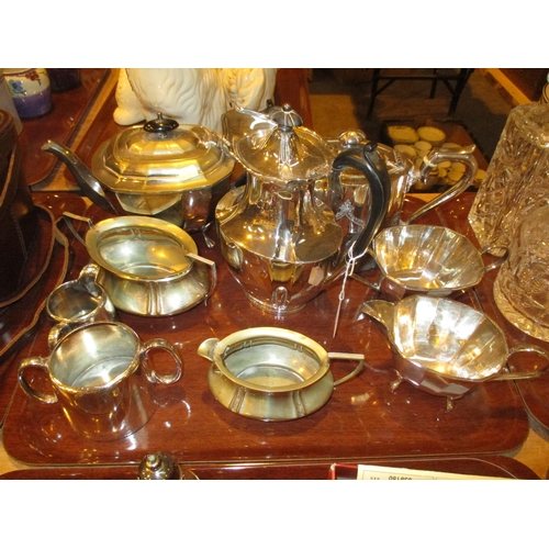 68 - Silver Plated 3 Piece Tea Service and Other Pieces