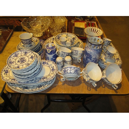 79 - Selection of Blue and White Dinnerwares, Vases etc