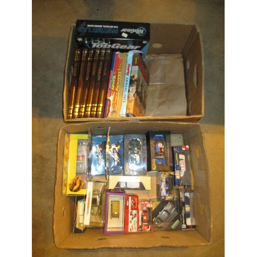 97 - Two Boxes with Model Vehicles, Annuals and America Books