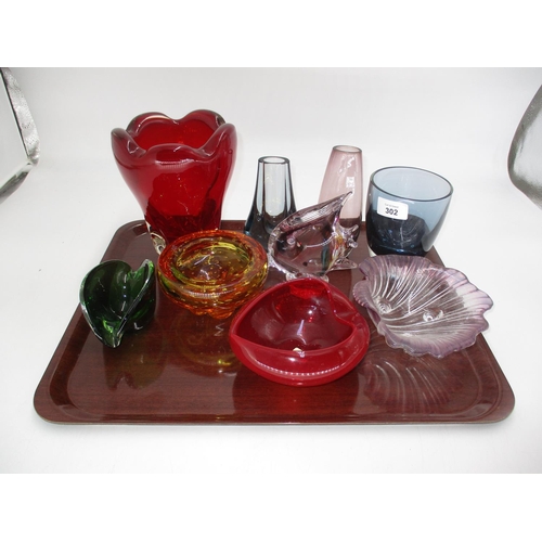 302 - Selection of Coloured Glasswares