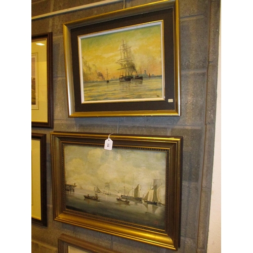 338 - Monogrammed, 2 Oil Paintings on Canvas of Boats, 29x38cm and 32x49cm