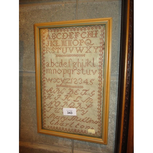 343 - Mary Miller Charlton Alphabet and Numerical Sampler, 29x18cm