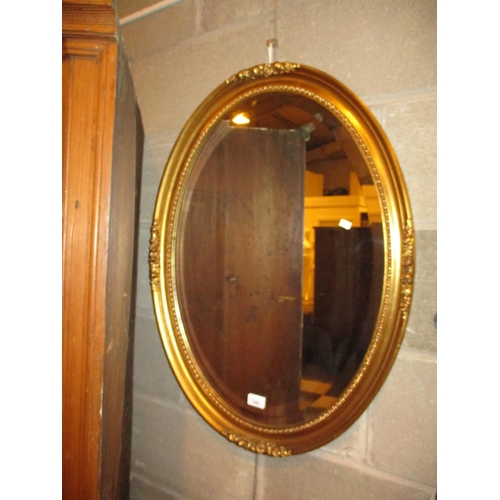 348 - Oval Gilt Frame Wall Mirror, 79x59cm