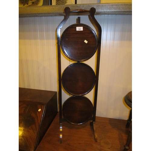 363 - Mahogany 3 Tier Folding Cake Stand