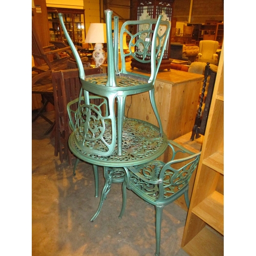 397 - Cast Metal Garden Table with 4 Chairs