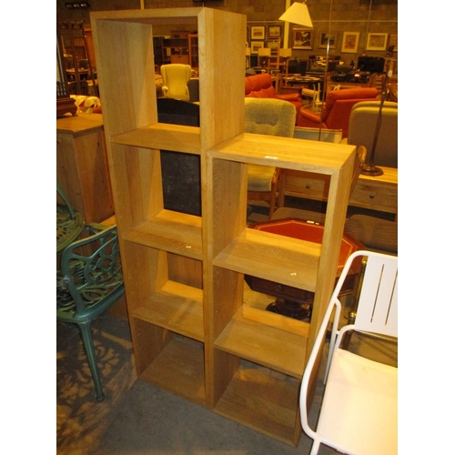 398 - Two Oak Cube Shelves, each 42cm wide