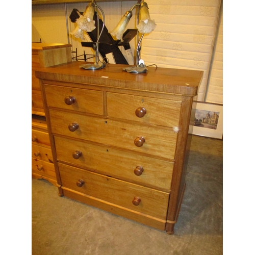 413 - Victorian Mahogany Chest of 5 Drawers, 99cm