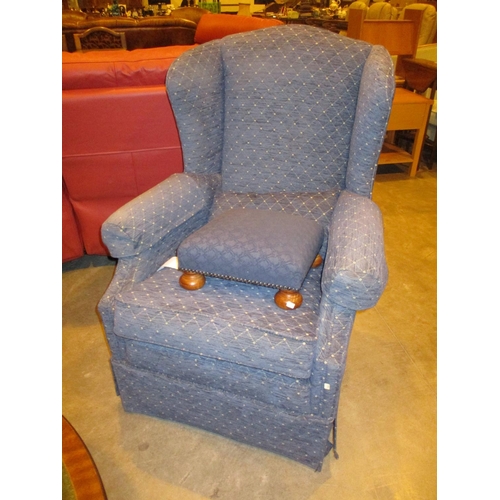 445 - Wing Back Easy Chair with Stool