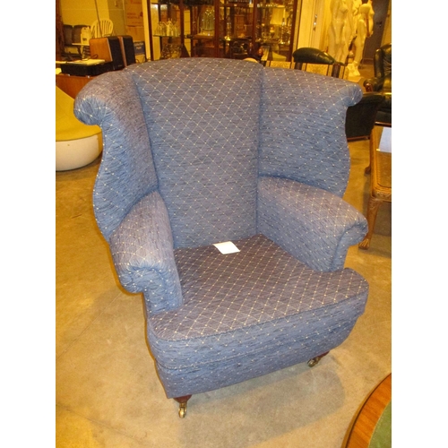 446 - Large Wing Back Chair on Turned Legs