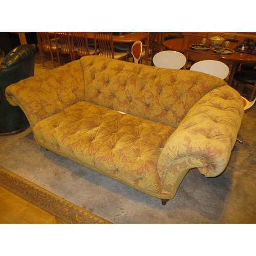 451 - Victorian Style Deep Buttoned Scroll Arm Settee