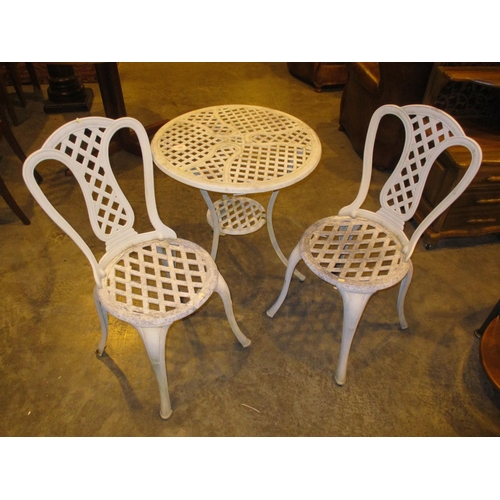 455 - Cast Metal Garden Table with 2 Chairs