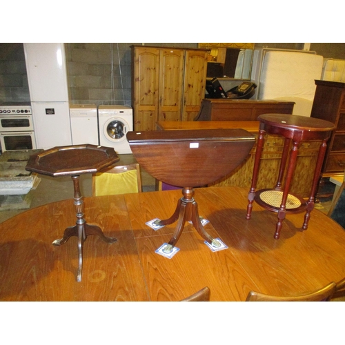 466 - Mahogany Drop Leaf Coffee Table and 2 Occasional Tables