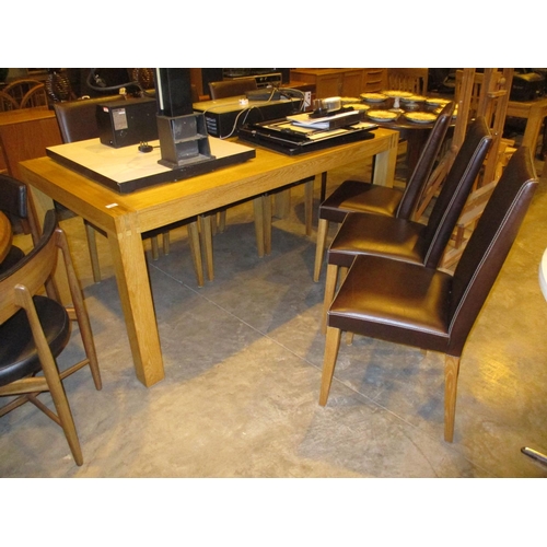 474 - Modern Oak Dining Table with 6 Chairs