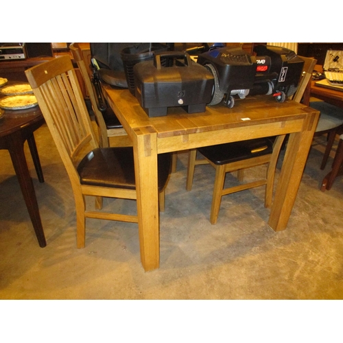 476 - Modern Oak Dining Table with 4 Chairs