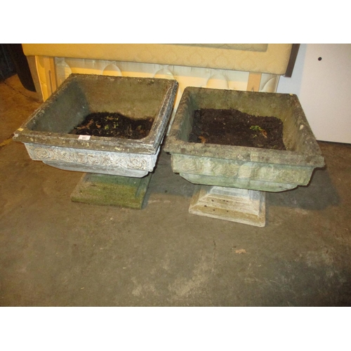 491 - Pair of Cast Stone Garden Planters