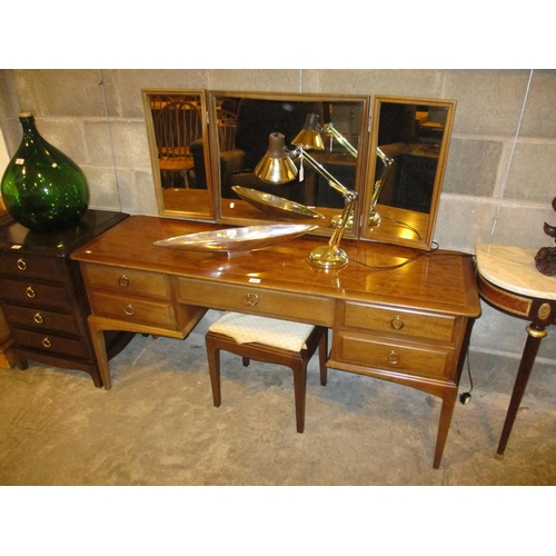 529 - Stag Minstrel 5 Drawer Dressing Table with Stool, 152cm,