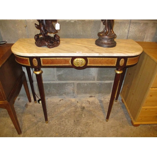 530 - Antique Style Marble Top Console Table, 104cm