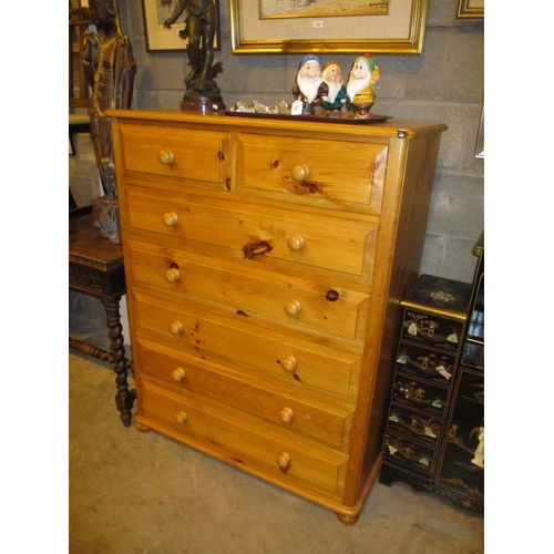 534 - Modern Pine Chest of 7 Drawers, 102cm