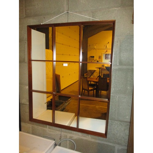 349A - Mahogany Frame Wall Mirror, 95x79cm