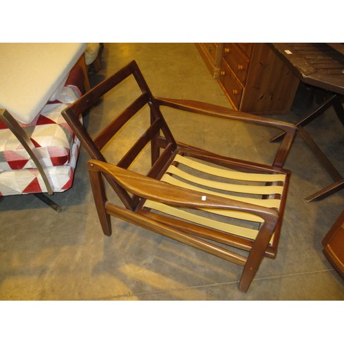 418 - Pair of Mid Century Teak Ladies and Gents Lounge Chairs in the Manner of Zenon Baczyk