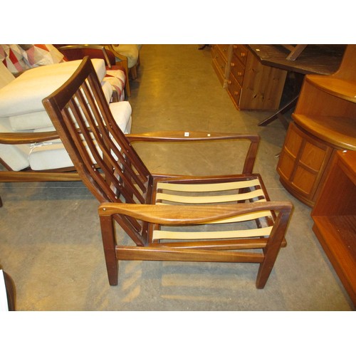 418 - Pair of Mid Century Teak Ladies and Gents Lounge Chairs in the Manner of Zenon Baczyk