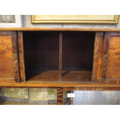 537 - Japanese Wooden Display Cabinet having Sliding Doors, Drawers and Shelves, 91cm