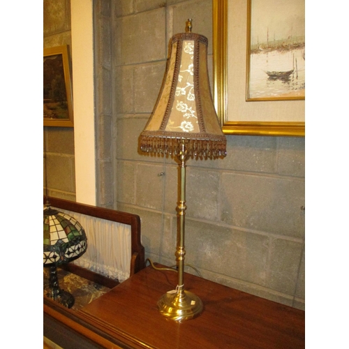 106 - Tall Brass Pillar Table Lamp