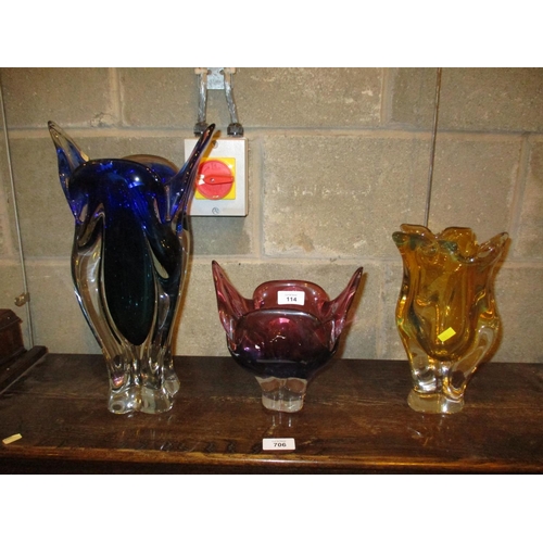 114 - Three Venetian Glass Vases