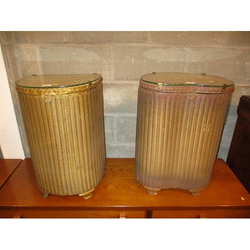 116 - Two Lloyd Loom Linen Boxes