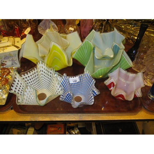 156 - Seven Handkerchief Glass Dishes