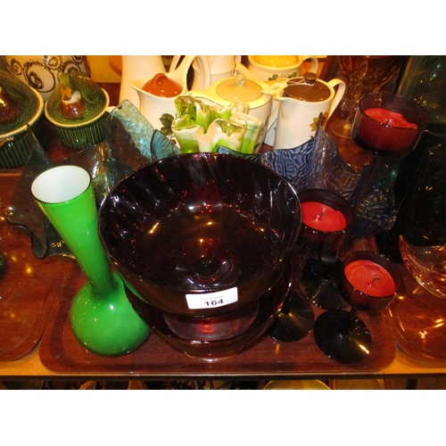 164 - Three Handkerchief Glass Dishes and Other Glasswares