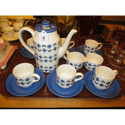 180 - Mid 20th Century Midwinter Roselle 15 Piece Coffee Set