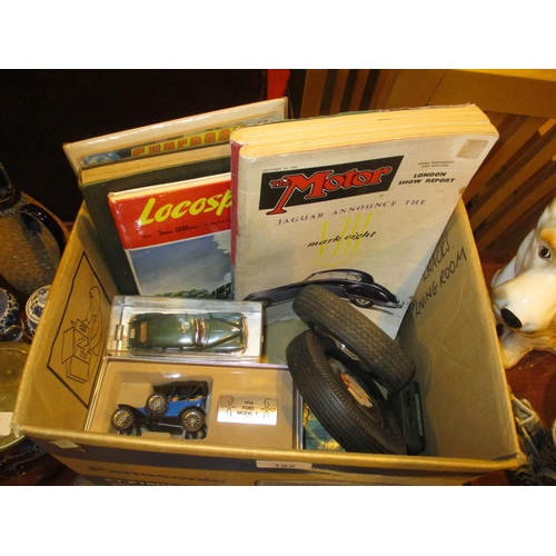 192 - Box with Model Vehicles, Car Magazines etc