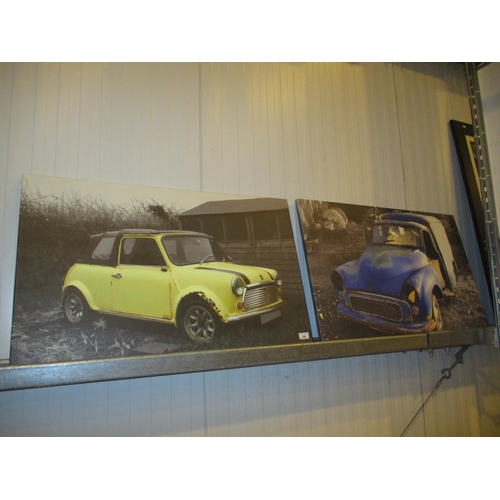 256 - Two Canvas Prints of Vintage Cars