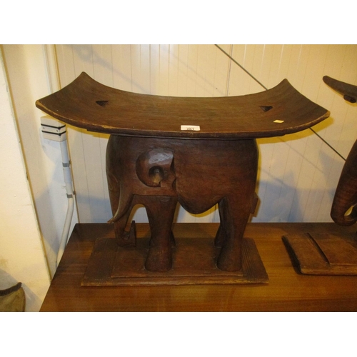 261 - Carved Wood Elephant Stool