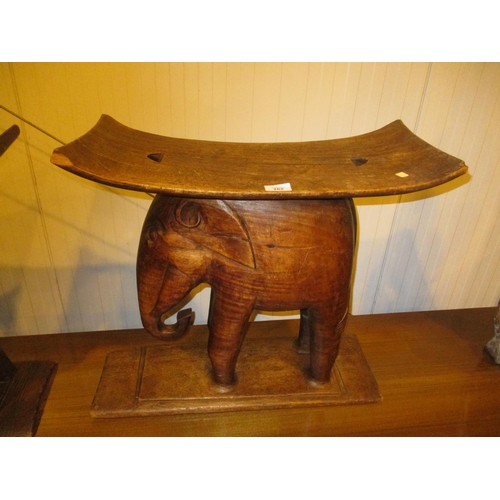 262 - Carved Wood Elephant Stool