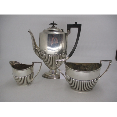 278 - Walker & Hall Silver Coffee Pot, Sugar and Cream, Sheffield 1895, 1266g total