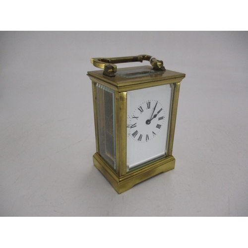 282 - Brass and Bevelled Glass Carriage Clock