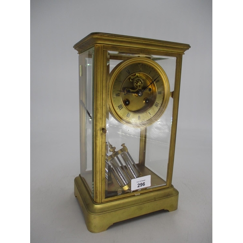 296 - 19th Century S. Martin et Cie 4 Glass Clock with Visible Escapement and Mercury Pendulum