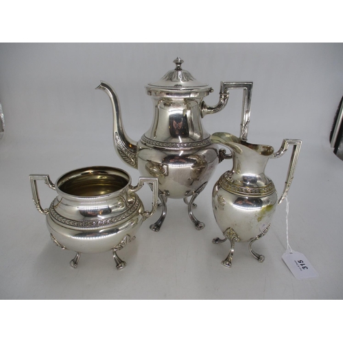 315 - Early 20th Century WMF Silver Plated 3 Piece Coffee Service