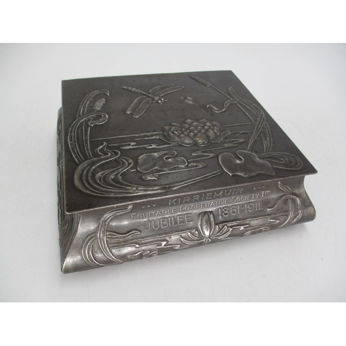 318 - Art Nouveau Embossed Tin for The Kirriemuir Equitable Co-Operative Society Ltd Jubilee 1861-1911