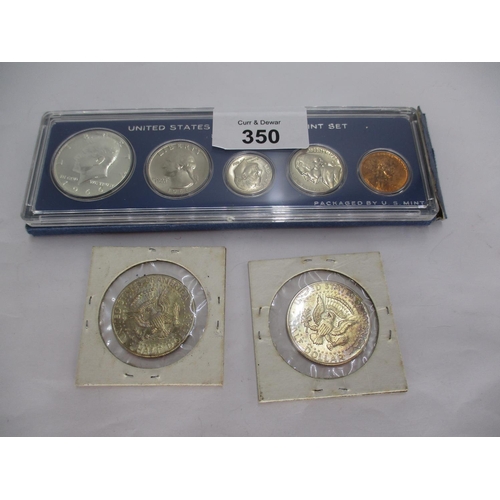 350 - United Stated Special Mint Set of Coins 1966 and 2 1966 Half Dollars